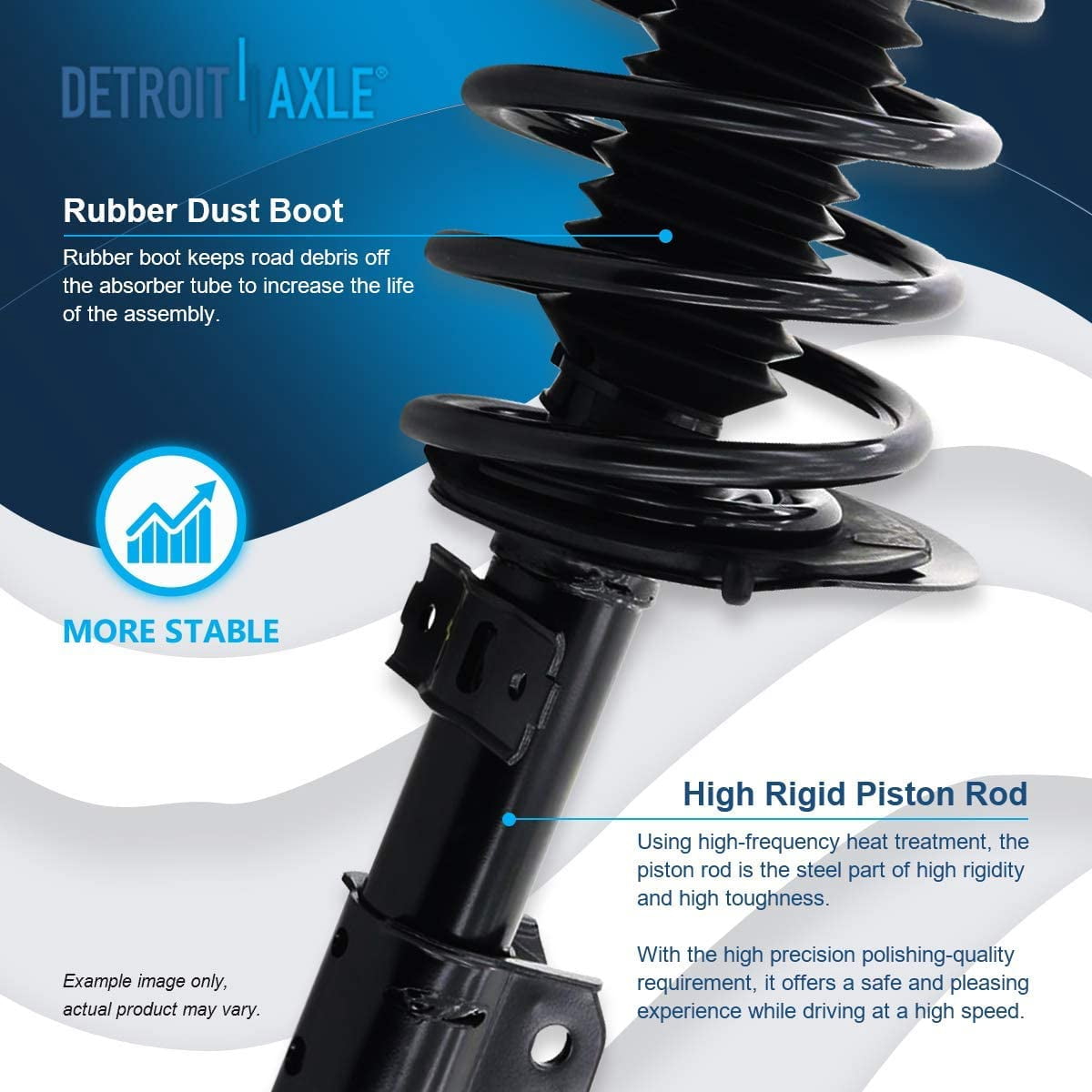 Detroit Axle - 16" Wheels Front & Rear Struts + Outer Tie Rods + Lower Ball Joints + Sway Bars Replacement for 2004 - 2008 Pontiac Grand Prix (No GXP Models) - 10pc Set