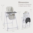 thumbnail image 3 of OLAKIDS Baby High Chair, 3 in 1 Quick Folding Portable Highchair for Toddlers with 4 Lockable Universal Wheels Multiple Adjustable Seat Height Backrest and Footrest, Removable Double Trays (Bear), 3 of 10