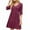Wine, variant on HERESOM Sun Dresses for Women Plus Size Women's Fashion Solid Middle Sleeves Round Neck Patchwork Dress