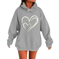 thumbnail image 2 of Guieoi Sweatshirts for Women Plus Size under $10.00 Women Fall Winter Casual Christmas Solid Round Neck Long Sleeve Pullover Blouse Sweatshirt Gray Black*Friday/Cyber*Monday, 2 of 5