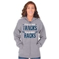 thumbnail image 3 of Finding Tracks Taking Racks Hunting Unisex Fleece Graphic Zip Up Hoodie Brisco Brands 3X, 3 of 5
