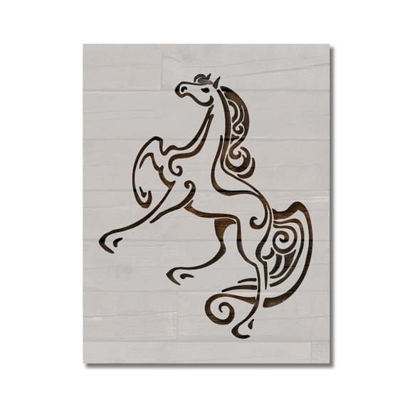 Galloping Horse Stencil Template Reusable 8.5 x 11 for Painting on Walls, Wood, Etc. By Stencilville