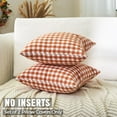 thumbnail image 2 of Gingham Checkered Orange Plaid Fall Pillow Covers, Autumn Decor Farmhouse Checkered Decorative Throw Pillow Covers 12 x 20, Fall Pillows for Couch Sofa (No Pillow Inserts), 2 of 6