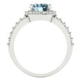 thumbnail image 4 of Clara Pucci 14K White Gold Solid Gold Aquamarine Solitaire with Accents Anniversary Ring for Women - 2.6 cttw Oval Cut, 4 of 7
