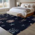 thumbnail image 4 of 8'x10' Area Rugs, Navy Blue Coastal Indoor Outdoor Area Rug for Living Room Bedroom, Nautical Summer Beach Sea Turtle Starfish Washable Bathroom Rugs Kitchen Floor Carpet Mats Home Decor Aesthetic, 4 of 8