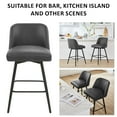thumbnail image 3 of 360°Swivel Bar Stools Set of 3, Faux Leather Counter Height Modern Barstools with High Backs - 26" H Kitchen Stools, For Bar & Home,Contemporary Style, Grey, 3 of 7