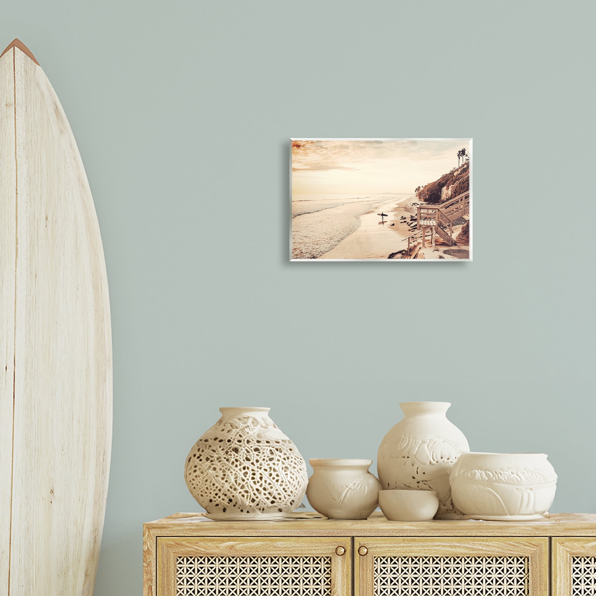 Stupell Industries Sunset & Surf Landscape Nautical & Beach Photography Unframed Art Print Wall Art, 15 x 10
