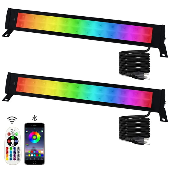 2 Pack 50W Lumière Murale RGB, Barre Lumineuse de Scène Indmird, Barre Lumineuse RGB, Lumière Chaude 3000K & 16 Millions de Couleurs&Minuterie&Synchronisation Musicale