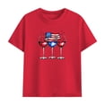 thumbnail image 5 of Stamzod Boys Girls Two Piece Outfits Unisex Short Sleeve T Shirt and Shorts Lounge Set 4Th Of July Summer Clothes Red B 13 Years, 5 of 10