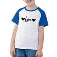 thumbnail image 3 of Feancey Love Heart Graphic Tees for Kids Raglan Short Sleeve Round Neck Tops Toddler Boys Girls Summer T-Shirts Soft Cute Tee 2025 Fashion Gift Ideas Blue 3 Years, 3 of 10