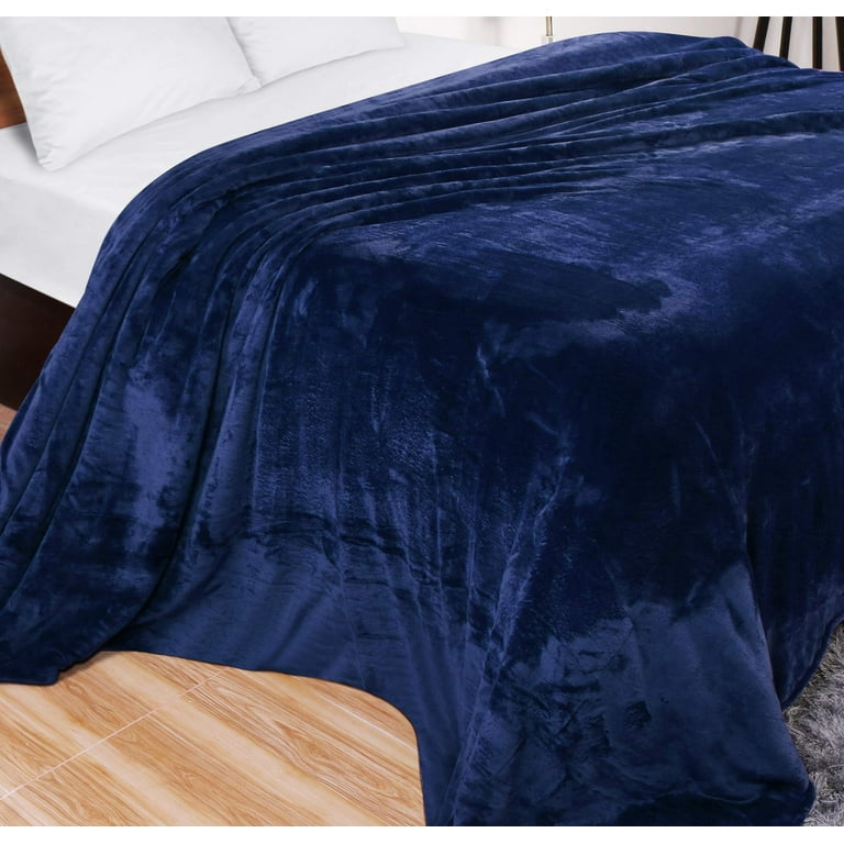 Utopia Bedding Fleece Blanket Queen Size Washed Blue 300GSM Luxury