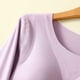 thumbnail image 5 of Pijama de manga larga para mujer, ropa gruesa y pantalones de invierno, con almohadilla de pecho desmontable, cuello redondo, para el hogar, blusa modal de manga larga., 5 of 9