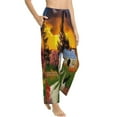 thumbnail image 2 of Naloa Fall Village Scenery Print Women’s Ultra-Soft Comfy Pajama Lounge Pants with Pockets & Drawstring, 2 of 8