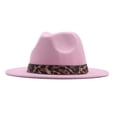 thumbnail image 2 of Summer Sales Under $5 Pink Brim Fedora Hat GIJNRIUIUA Women Men Bucket Hat Cap Leopard Western Wide Brim Solid Hats Fishing Hat, 2 of 6