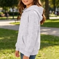 thumbnail image 4 of Miluxas Kids Solid Pullover Hoodie for Girls Boys, Hood Sweatshirt with Front Kangaroo Pocket, Soft Long Sleeve Basic Top Gray 3-4 Years, 4 of 6