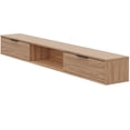 thumbnail image 2 of Nexera Slim 72" Wall-Mounted TV Stand with 2 Cabinets, Light Walnut, 2 of 6
