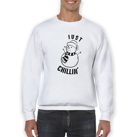 Just Chillin' Snowman Winter Men Sweatshirt, Male Medium