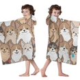 thumbnail image 4 of Corgi Crowd Hooded Bath Towel，50"x30" for Ages 3 To 12 Kids, Quick Dry Lightweight Soft Microfiber Hood Beach Towel Cover Up for Kids, 4 of 7