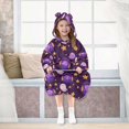 thumbnail image 7 of FORMRS Wearable Blanket Hoodie with Sleeves for Kids Cozy Flannel Sweatshirt, Purple Ghost Star Pattern, 7 of 7