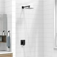 thumbnail image 7 of Matte Black Shower Faucet Set With Valve, Bathroom Shower System Included Stainless Steel Metal Rainfall Shower Head and Extra Long Shower Arm, 7 of 7