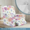 thumbnail image 3 of HELLHERO Hibiscus Print Reclining Stretch Sofa Slipcover 4 Piece Recliner Cover 1 Seat Extra Large Cover for Recliner Chair with Foot Rest, 3 of 8