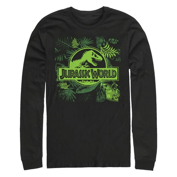 Men's Jurassic World Fern Leaf Logo  Long Sleeve Shirt