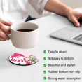 thumbnail image 3 of Pink Christmas Coasters Set of 4, Absorbent Coasters for Drinks, Winter Snowman Pine Tree Snowflakes Coaster for Desk Coffee Table Protection, Home Decor House Warming Gifts 4", 3 of 8