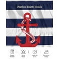 thumbnail image 7 of Nautical Anchor Bed Skirt California King Size 18" Drop Coastal Navy Blue Stripe Ruffled Wrap Around Bed Skirts Adjustable Elastic Bedskirt Dust Ruffle for California King Size Bed, 7 of 7