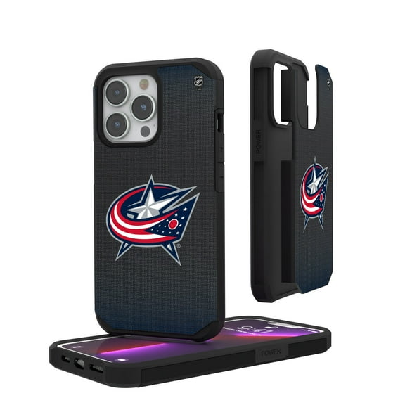 Columbus Blue Jackets Linen Logo iPhone Rugged Case