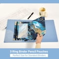 thumbnail image 2 of 2 Pack Pencil Pouch for 3 Ring Binder Zipper Pencil Case Blue Marble Golden Clear Window Pencil Bag Organizers, 2 of 6