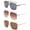 3 Pack Gunmetal, Brown & Dark Brown, variant on 3 Pack Metal Rim Square Aviator Sunglasses for Men for Women, Gunmetal, Sliver & Brown