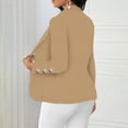 thumbnail image 5 of Business Casual Open Front Suit Jacket Blazers for Women Women's Casual Sleeve Button-Up Long-Sleeved Patchwork Blazer Khaki L, 5 of 9