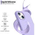 thumbnail image 4 of Shockproof Liquid Silicone Designed for iPhone 13 Case Gel Rubber Full Body Protection Anti-Shock Cover Case Drop Protection 6.1inch-Light Purple, 4 of 12