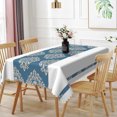 thumbnail image 5 of Nanqianyi Vintage Blue Damask Floral Rectangle Tablecloth,84x60 Inch,Waterproof Oilproof Machine Washable Table Cover, 5 of 5