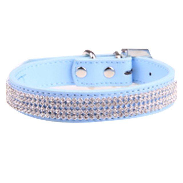 Collar de perro con diamantes de imitación, cuero de gamuza con diamantes de imitación, collar de diamantes de imitación para perros y gatos pequeños