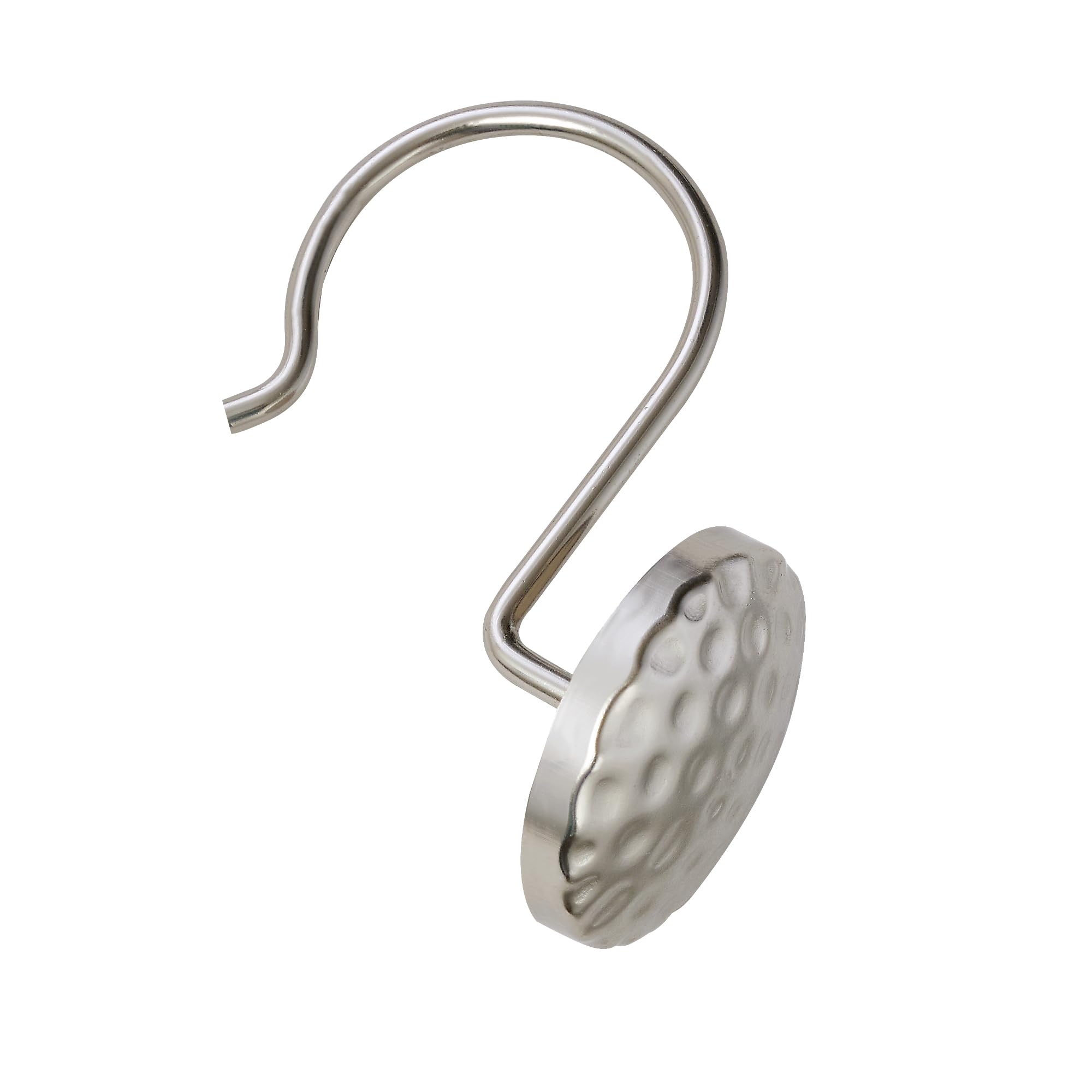 Utopia Alley Shower Rings Hooks, Shower Curtain Rings Hooks for Bathroom, Rust Resistant Shower Curtain Hooks Rings, Set of 12, Brushed Nickel