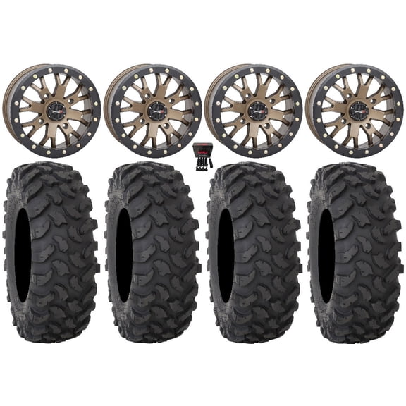 System 3 SB-4 Bronze (6 1) 15" Wheels 30" XTR370 Tires Can-Am Commander Maverick Renegade Outlander Defender