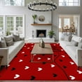 thumbnail image 4 of Black White Washable Area Rug 5 x 7 ft Love Heart Valentines Red, Soft Non Slip Rugs Stain Repellent Indoor Felt Carpet for Living Dining Room Bedroom Home Office, 4 of 9