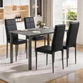 thumbnail image 4 of Dining Chairs Set of 4, Paproos PU Leather Kitchen Chairs with Metal Legs, Modern Dining Room Side Chairs Set with High Back for Kitchen Living Room, Black(Table Not Included), 4 of 6