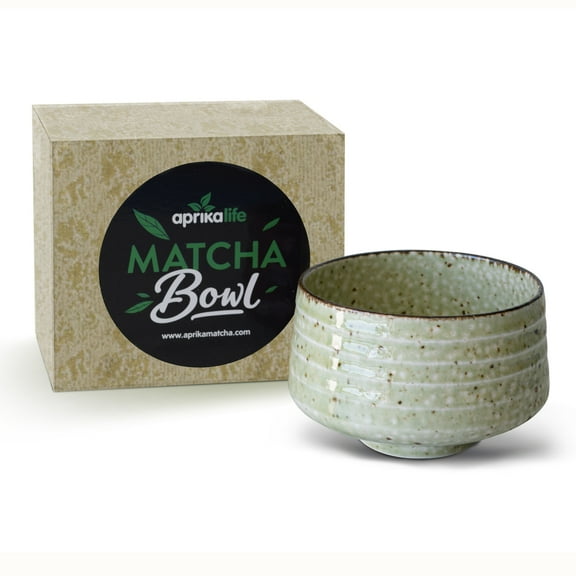 AprikaLife Japanese Matcha Tea Bowl Handmade Ceramic Ofuke & Sabi Glaze Traditional Tableware Ceremonial Accessories