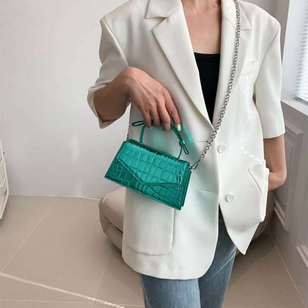 Bolsos de noche para mujer Bolso de hombro con cadena Bolso bandolera metálico elegante Bolso para teléfono celular Y2K