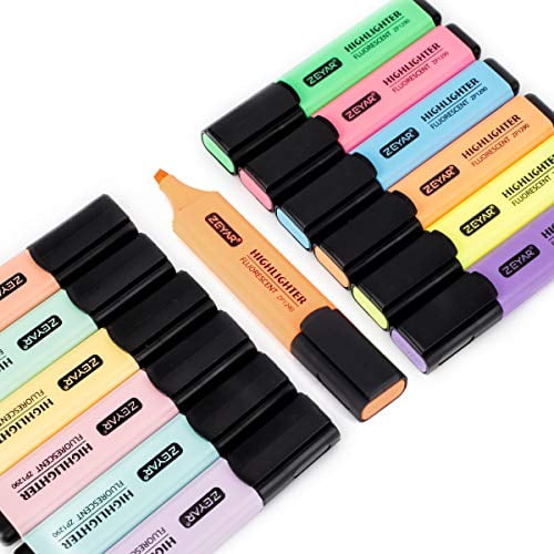 ZEYAR Highlighter, Chisel Tip Marker Pen, Assorted Colors, Water Based
