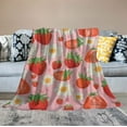 thumbnail image 2 of ONETECH  Pink Strawberry Flannel Blanket, All Season Soft Cozy Plush Bed Throw fit Bedroom Living Room Sofa Couch Bedding Office Cinema Farmhouse Beach Yoga Travel for Newborn Baby, 2 of 6