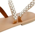 thumbnail image 2 of Mostsola Pearl Strappy Sandals for Women Summer Beach Dressy Shoes Casual Clip Toe Ring Flats, 2 of 6