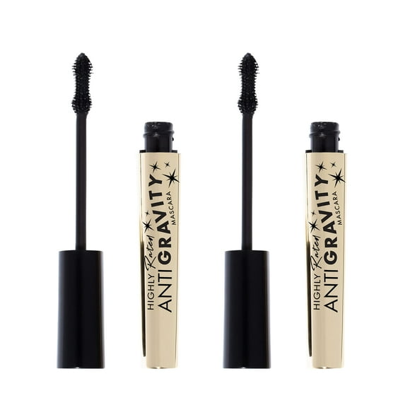 Milani Highly Rated Anti-gravity Black Mascara with castor Oil and Molded Hourglass Shaped Brush - 2 Pack