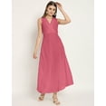 thumbnail image 2 of Moomaya Solid Wrap Style Maxi Dress, Sleeveless V-Neck A-Line Party Dress, 2 of 8