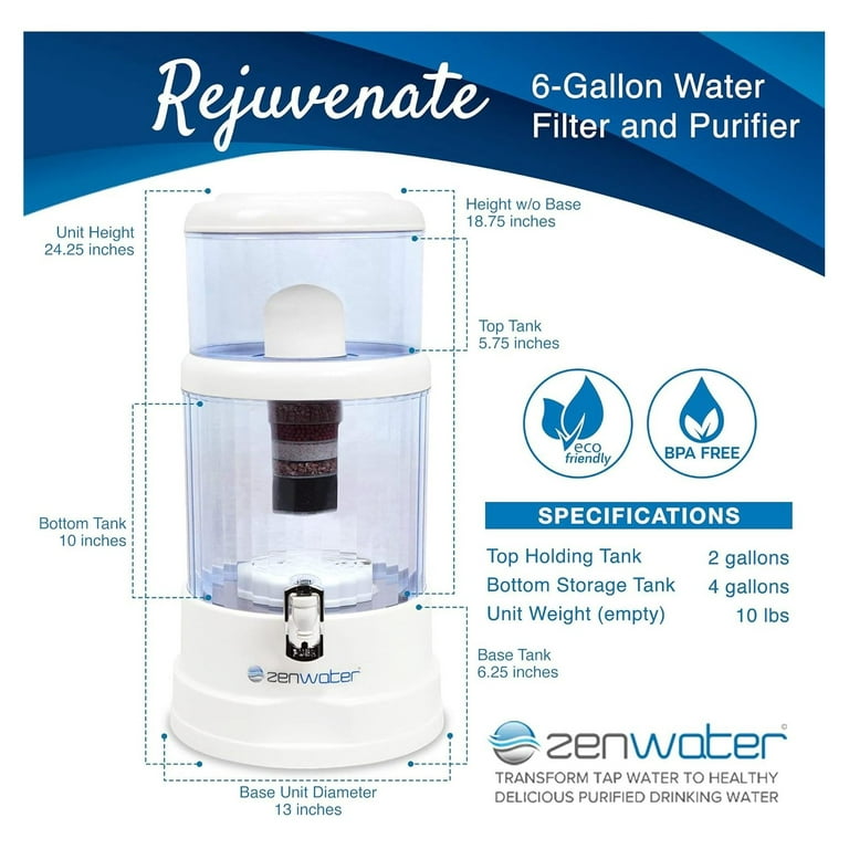 Zen Water Countertop Filtration & Purification System 4 Gallon 