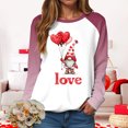 thumbnail image 5 of HCNTES Womens Girls Valentines Spring Long Sleeve Love Heart Print Pullover Crew Neck T-Shirt Casual Fashion Comfortable Classic Trendy Wear(A01-Watermelon Red,2XL), 5 of 9