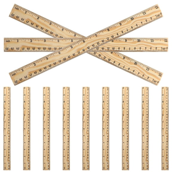 unbranded 26pcs 30cm Bamboo Ruler Wooden DIY Yardstick Tailoring Bamboo Ruler Sewing Tool for Home Tailors Dressmakers