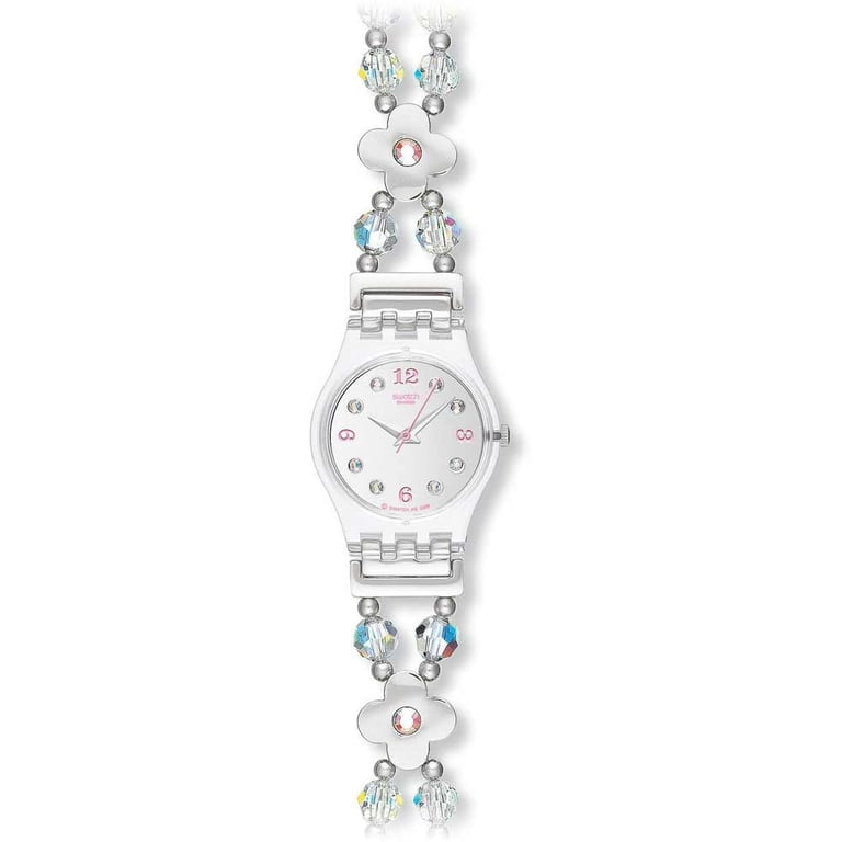 Swatch Silver Watch with Pearl Beaded Wrap Bracelet Amazon.com: V-MORO Compatible with Apple Watch Band Pearl  main image 2